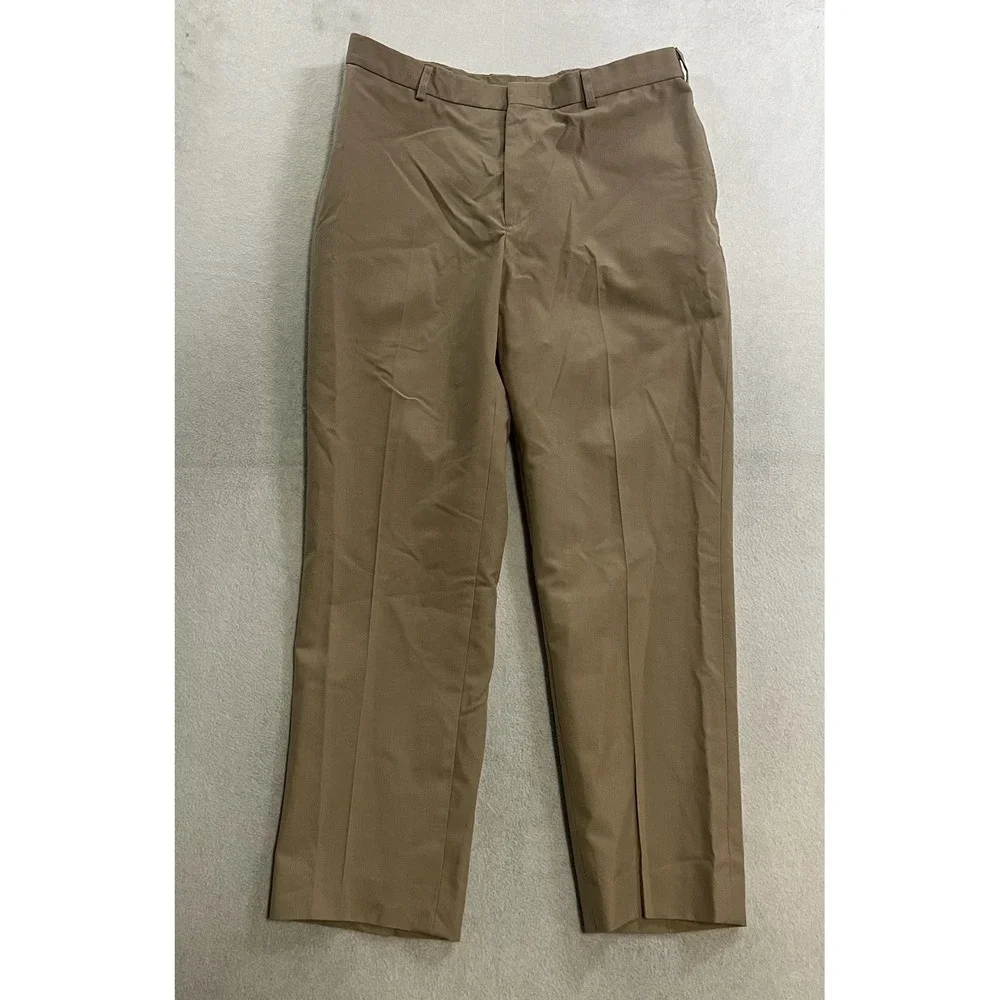 Flying Cross U.S. Navy Uniform Dress Pants Mens 34 Khaki Flat Front Made in USA